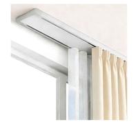 Binario doppio in alluminio per tende da 7,9 m, con 16 pulegge silenziose, binari siamesi extra sottili per drappeggiare le finestre lisce (nero)