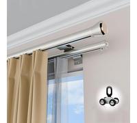 Binario doppio per tenda a 2 strati, asta per tende in alluminio, Binario per tenda a doppia Per Soggiorno E Bagno(Gray,4.3m(14.1ft))
