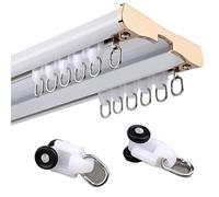 Binario Doppio Per Tende E Sopratende Arricciare - Installazione A Soffitto Binari Per Tende Scorrevoli In Alluminio Per Commerciale Appartamento Albergo Ospedale Antiruggine(Bianca,370cm)