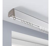 Binario doppio per tende gemellate, binario scorrevole silenzioso a doppia scanalatura con punta in lega avvolta e striscia silenziosa, bianco, varie dimensioni (160 cm/5,2 pollici (2 x 80 cm)