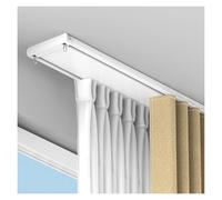 Binario Doppio Per Tende In Alluminio, Bastone Tenda Soffitto Adatto, Scatola Per Tende, Binario Per Tende A Doppia Fila, Per Tende, Divisorio Per Soggiorno(White2,1.7m/5.6ft)