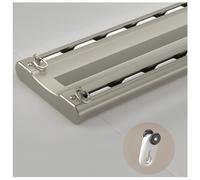 Binario doppio per tende resistente, per montaggio a soffitto, pali in alluminio marrone resistenti per tende siamesi senza cuciture, facile installazione, perfetto per l'arredamento della casa