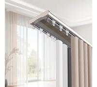 Binario doppio silenzioso in alluminio spesso per montaggio a soffitto | Sistema scorrevole con raccordi, spedizione in sezioni oltre 1 metro e adattatore angolare opzionale(Champagne,2.8m(9.2ft))