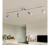 Binario Faretti Spot Lampada Soffitto Orientabile Luci Soggiorno Argento 80cm