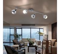 Binario Faretti Spot Plafoniera da Soffitto 4 Fiamma Mobile L 83 CM [EEK: Non valutato]