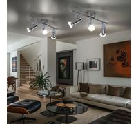 Binario Faretti Spot Plafoniera Lampada 3xLED GU10 Cromo Orientabile 2er Set