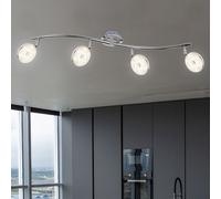 Binario Faretti Spot Plafoniera Lampada LED Cristalli Cromo Regolabile