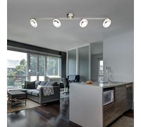 Binario Faretti Spot Plafoniera Lampada LED Mobile Satinato Nichel Cromo