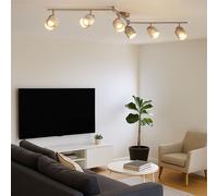 Binario Faretti Spot Plafoniera Mobile Velluto da Soggiorno Argento 145cm [EEK: Inaditato]