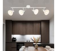 Binario Faretti Spot Plafoniera Regolabile Lampadario Camera Letto Bianco L 80cm [EEK: Non valutato]