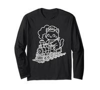Binario Ferroviario Kawaii Cat Railroader Maglia a Manica