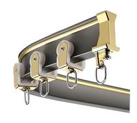 Binario flessibile curvo per tende da soffitto in lega di alluminio 2 m guida regolabile per ospedale RV gazebo finestra divisorio grigio facile installazione