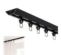 Binario flessibile da soffitto - 2 m in alluminio nero per tende, divisori e tende da doccia, facile installazione, design elegante per interni moderni