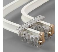 Binario flessibile in alluminio, doppio binario per doccia e doccia, pieghevole, montaggio a soffitto, bianco, 2,7 m, facile da installare