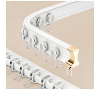 Binario flessibile per tenda a bovindo, regolabile, in alluminio, da 5 m a 19,7 m, sistema di scorrimento curvo bianco per montaggio a soffitto e parete, set da 5 m