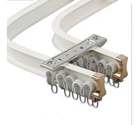 Binario flessibile per tenda da soffitto, doppio binario in lega di alluminio, colore nero, blu, rosa, ideale per finestre a baia a forma di L e divisori per docce