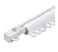 Binario Flessibile per Tende con Ruote Mute, Flessibile Binario per Tende da Soffitto, Divisorio, Ospedale(White-Side,500cm(4 * 1.25m))