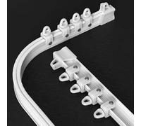 Binario Flessibile per Tende da Soffitto 5 Metri, Bastone Curvo in PVC con Pulegge Silenziose, Adatto per Finestre, Doccia, Camper E Stanze Divisorie, Sistema di Montaggio Completo(200 cm/6.6 FT)