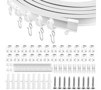 Binario Flessibile per Tende da Soffitto, 5 Metri, Curvo con Ruote Mute per Divisori e Tenda da Camper o Doccia, Sistema per Tende Ospedaliere
