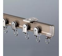 Binario flessibile per tende da soffitto, divisorio pieghevole per tende da 5,9 m, design curvo in oro champagne, ideale per tende scorrevoli e separazione della stanza