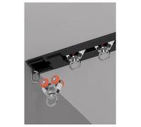 Binario for finestre, binari scorrevoli for tende, binario nascosto incassato con rullo a 4 ruote, asta divisoria for pareti divisorie for la privacy del soggiorno(Black,190cm/6.2ft)