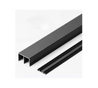Binario for porta scorrevole for armadio ad alta resistenza for programma a tripla guida - Kit di sostituzione delle ruote silenziose for porte di armadi, fienili e porte in vetro(Black,110cm/43in)