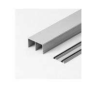 Binario for porta scorrevole for armadio ad alta resistenza for programma a tripla guida - Kit di sostituzione delle ruote silenziose for porte di armadi, fienili e porte in vetro(Grey,110cm/43in)