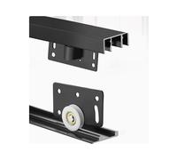 Binario for porta scorrevole for armadio, kit completo con rulli superiori/inferiori, portata 60 kg - scorrimento silenzioso for porte in legno(Black,140cm/4.6ft Length)