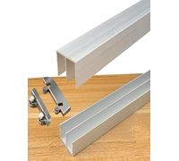 Binario for porta scorrevole in vetro da 3-6 mm/0,1~0,2 pollici, guida for porta scorrevole a doppia fessura con scanalatura a forma di montagna, vetrina(160cm/63in)