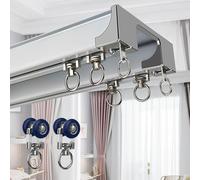 Binario for tenda a doppia, divisorio silenzioso da soffitto facile da installare Binari in alluminio for Soggiorno Camera E Bagno(White,500cm)