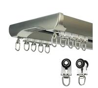 Binario for tenda a doppia, divisorio silenzioso da soffitto facile da installare Binari in alluminio for Soggiorno Camera E Bagno(Gray,295cm)
