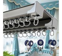 Binario for tenda a doppia, divisorio silenzioso da soffitto facile da installare Binari in alluminio for Soggiorno Camera E Bagno(Gray,320cm)