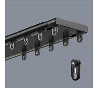 Binario For Tende A Doppia Filad, Binario Per Tende In Alluminio Resistente Con Gancio Binari Per Tende A Doppia Filad Facili Da Installare Binario Per Tende Silenzioso E Nascosto(Black,5.6m/18.4ft)