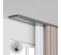 Binario For Tende A Doppia Filad, Set Di Binari Per Tende Da Soffitto Per Uso Intensivo Aste Doppie Per Tende Silenziose E Accessori Nascosti Per Camere Da Letto Soggiorni Finestre(Gray,5.8m/19ft)