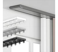 Binario For Tende A Doppia Filad, Sistemad Di Binari Per Tende Divisorie Asta In Alluminio Per Finestre Con Collegamento Per Salotti Di Camper E Camere Da Letto Di Ospedali(Gray,3.8m/12.5ft)