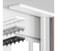 Binario For Tende A Doppia Filad, Sistemad Di Binari Per Tende Divisorie Asta In Alluminio Per Finestre Con Collegamento Per Salotti Di Camper E Camere Da Letto Di Ospedali(White,5.7m/18.7ft)
