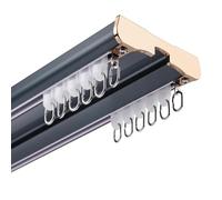 Binario for Tende a Soffitto Doppio in alluminio, 1.0m 1.9m 2.2m 3.5m 4.8m Tende a Doppia Fila Silenzioso Separazione degli Ambienti for Ufficio Balcone Camera da Letto(blu,1.8m(5.9ft))
