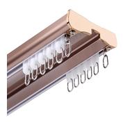 Binario for Tende a Soffitto Doppio in alluminio, 1.0m 1.9m 2.2m 3.5m 4.8m Tende a Doppia Fila Silenzioso Separazione degli Ambienti for Ufficio Balcone Camera da Letto(Pink,2.7m(8.9ft))