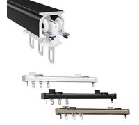 Binario For Tende Da 50CM 150CM 330CM 600CM - Binari For Tende For Impieghi Gravosi - Kit Sistema Di Binari For Tende Scorrevoli In Alluminio For Montaggio A Soffitto O A Parete(Black,380cm)