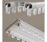 Binario for tende doppio congiunto Montaggio a soffitto Binari for tende resistenti Sistema di aste, Soggiorno/Casa/finestra Set di due in metallo bianco(Length-6.2m/20.3ft)