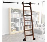 Binario/guida Scala Scorrevole, Kit Completo Ferramenta Scala Pioli Scorrevole In Stile Rustico, Binario Tubo Tondo In Acciaio Scala Mobile, Per Casa/interni/soppalco.(600cm(19.7 ft) track kit)