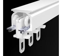 Binario in alluminio 70 600 cm regolabile Heavy Du montaggio a parete per & Cabi Bianco 160 cm 6 piedi (2 x 80 cm)