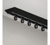 Binario in alluminio a 1 linea per montaggio a soffitto, per divisori, nero, 400 cm (4 x 100 cm) perfetto per balconi e soluzioni per la privacy