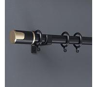 Binario in alluminio a 1 via, per divisori e docce, 4,2 m, con soluzione per il trattamento delle finestre Hoo Black & Slish
