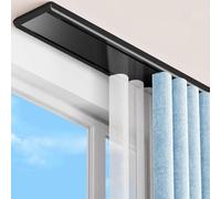 Binario in alluminio a 2 canali, con pulegge e viti, montaggio a soffitto, 480 cm / 15.7ft, ideale per la Francia