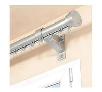 Binario in alluminio da parete a 1 via, con rulli per una scorrevolezza fluida, 4,4 m / 14.4ft, grigio, ideale per la decorazione di casa e ufficio
