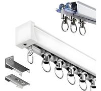 Binario in alluminio pesante con rulli silenziosi per soggiorno, camera da letto, ufficio, montaggio a soffitto o parete 50 600 cm (4,9 m 16 piedi) Opzioni disponibili