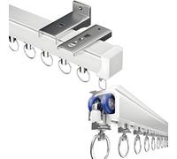 Binario in alluminio resistente con rulli silenziosi, lunghezza regolabile da 0,5 a 6 m, montaggio a soffitto o a parete, ideale per doccia, privacy e decorazione della casa, 3,4 m / 11.2ft