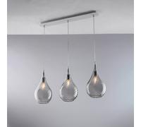 Lampadario Binario Moderno Pluvia Grigio Fumè 3 Luci E27