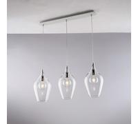 Binario in ferro con vetri trasparente pyrex 3 luci Ares